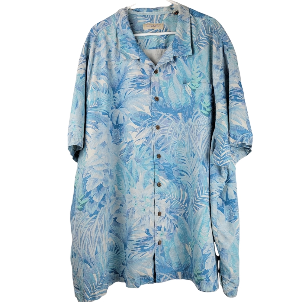 Tommy Bahama Silk Botanical Hawaiian Print Polo Shirt